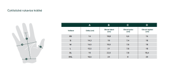 Cyklistické rukavice krátké XXL ŠKODA