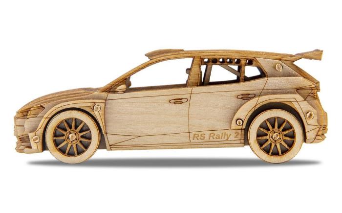 Dřevěný model ŠKODA Fabia RS Rally2