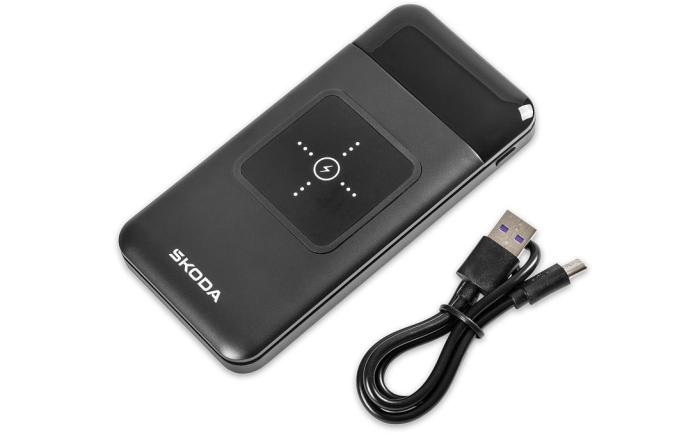 Externí baterie 10 000 mAh s bezdrátovým nabíjením ŠKODA