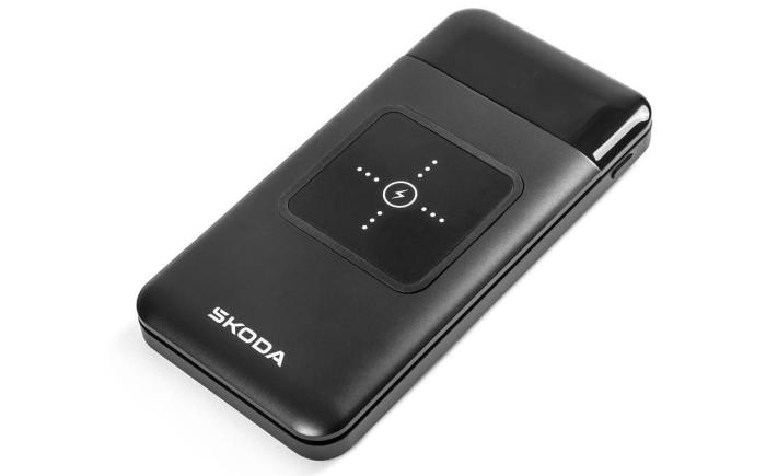 Externí baterie 10 000 mAh s bezdrátovým nabíjením ŠKODA