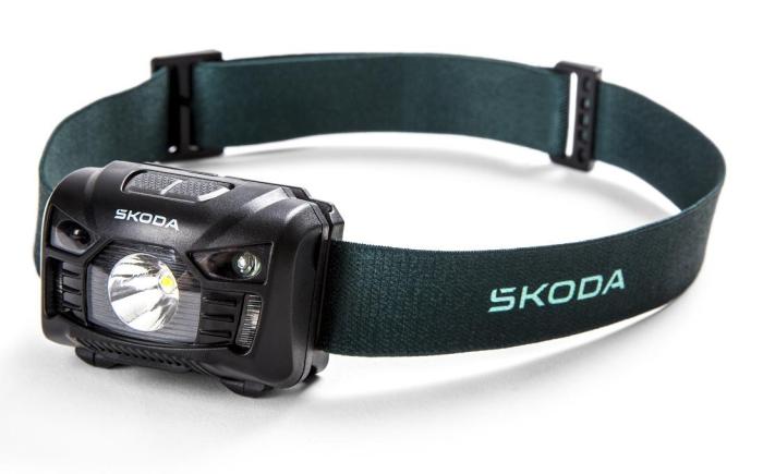 LED čelová svítilna s USB ŠKODA