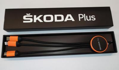 Nabíjecí USB kabel 3v1 ŠKODA Plus