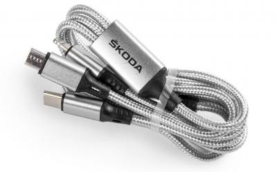 Nabíjecí kabel 3v1 USB-C ŠKODA