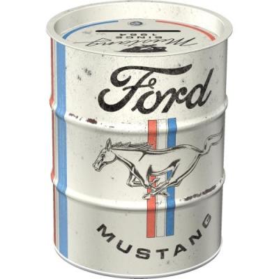 Pokladnička Ford Mustang v podobě sudu na olej