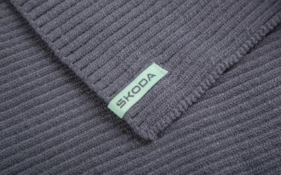 Set čepice a šála šedý ŠKODA
