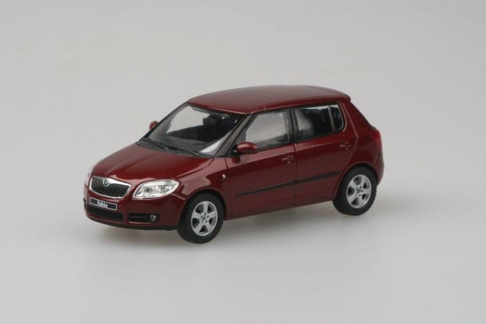 Škoda Fabia II (2006) 1:43 - Červená Flamenco Metalíza